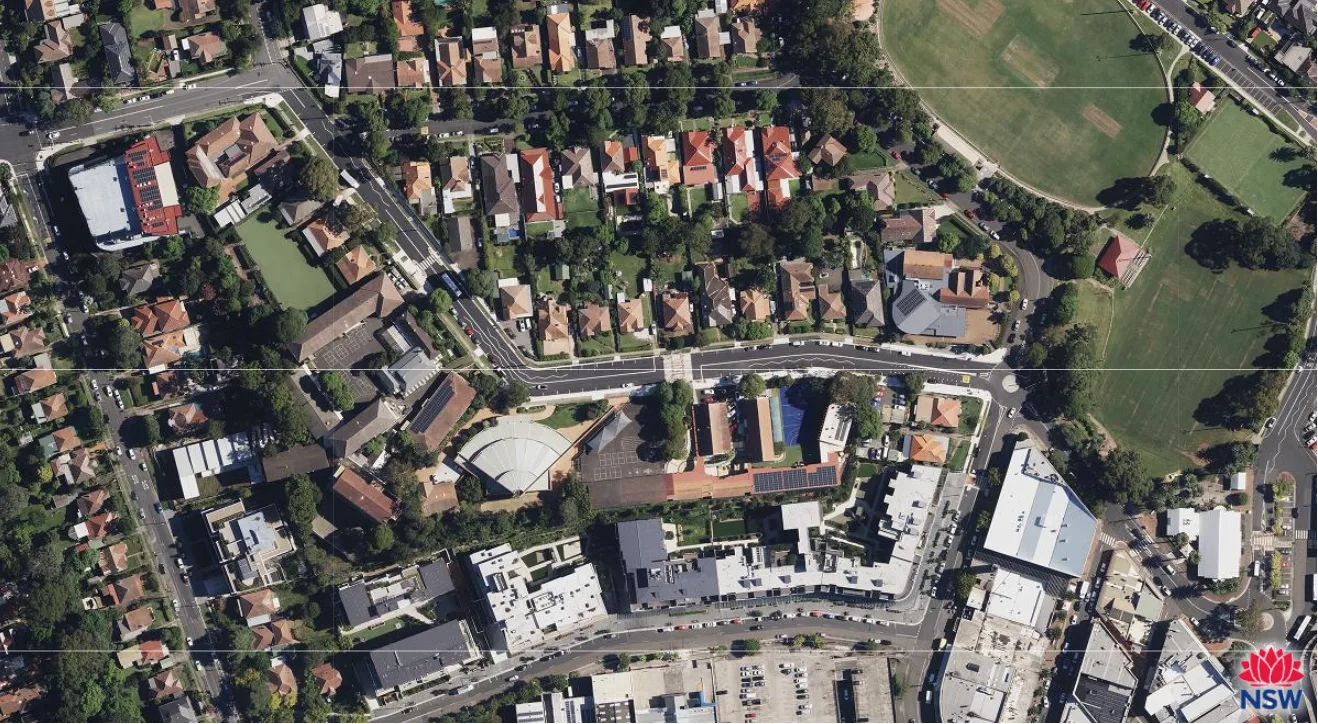 Aerial view of Eastwood, 2020