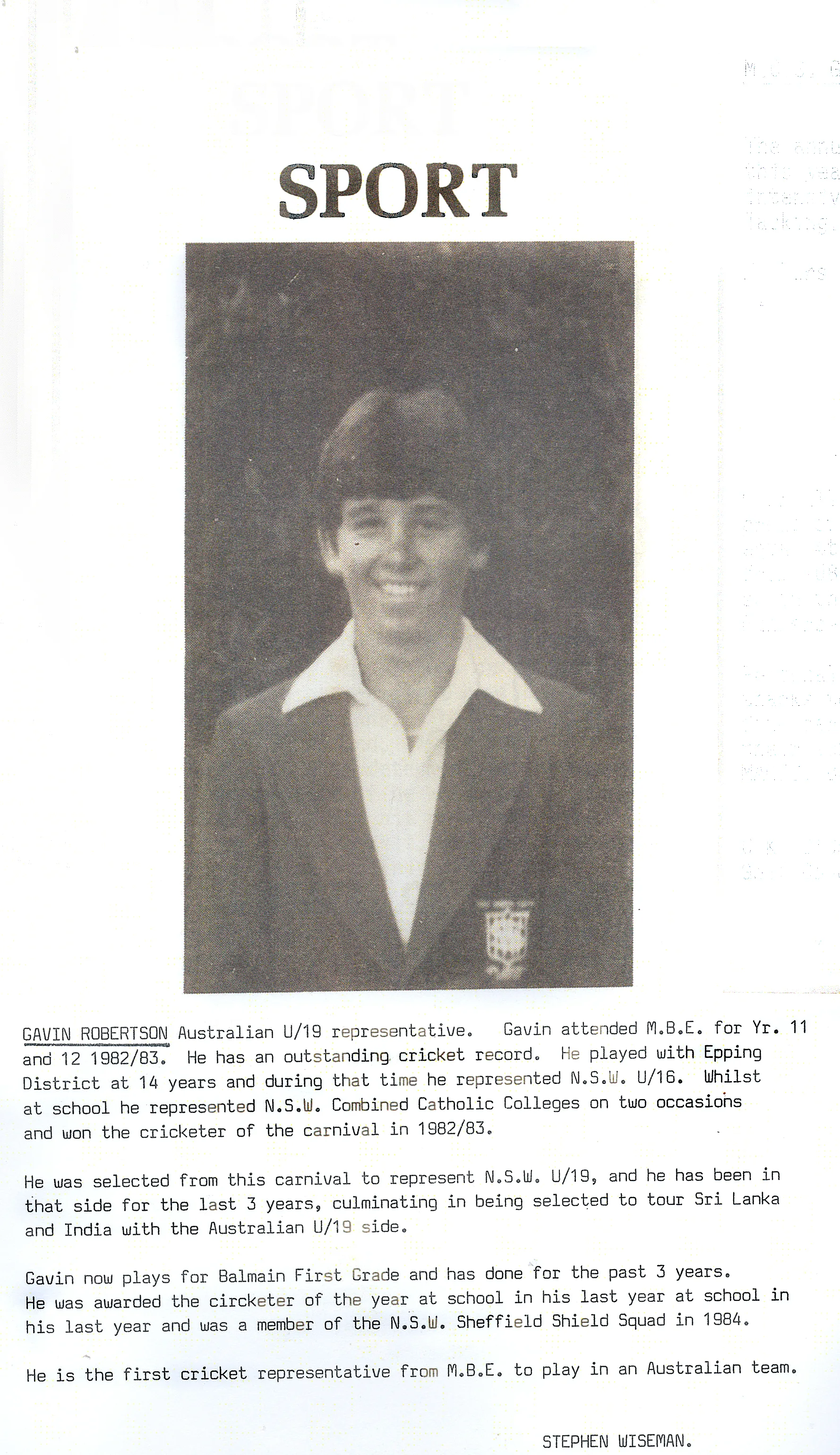 Archive photograph, 1985